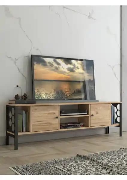 Wood'n Love Asena 160 cm Metal Ayaklı TV Ünitesi, dayanıklı ve şık tasarım özellikleriyle