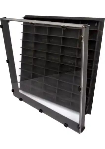 Woodbu Siyah Eskitme Ahşap Hobi Araba Rafı Şeffaf Kapaklı ve Dayanıklı Tasarım