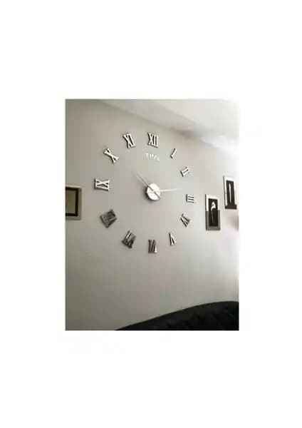 Wooden Factory Gümüş Roma Saat: Modern ve Şık Dekoratif Duvar Saati