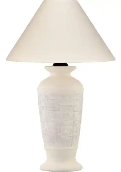 Yalılı Seramik Orta Taşlı Krem Abajur: Şık ve Dayanıklı İç Mekân Aydınlatması