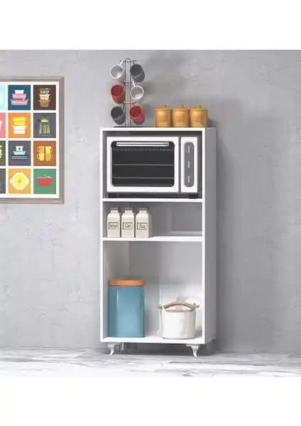 Yaman Dekorasyon 2 Kapaklı Mini Fırın ve Mikrodalga Dolabı Modern Tasarım ve Sağlıklı Malzemelerle