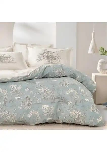 Yataş Aster Çift Kişilik Ranforce Nevresim Seti Adaçayı Rengi ve Şık Tasarımıyla Estetik ve Konfor Sunar