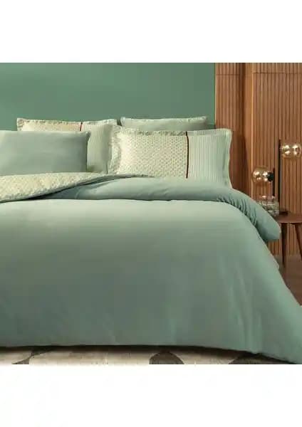 Yataş Bedding CharMe Rowena Kadife Saten Çift Kişilik Nevresim Takımı Adaçayı Rengi