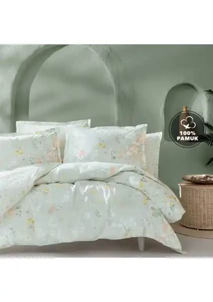 Yataş Merri Çift Kişilik Ranforce Nevresim Takımı Açık Yeşil Renk ve Şık Tasarım Özellikleri