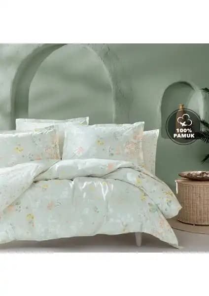Yataş Merri Çift Kişilik Ranforce Nevresim Takımı Açık Yeşil Renk ve Şık Tasarım Özellikleri