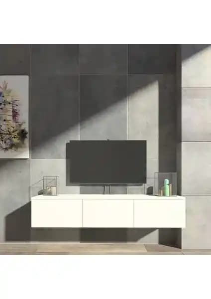 Yeti Mobilya Panti 139 Modern Beyaz TV Sehpası, Kolay Kurulum ve Şık Tasarım