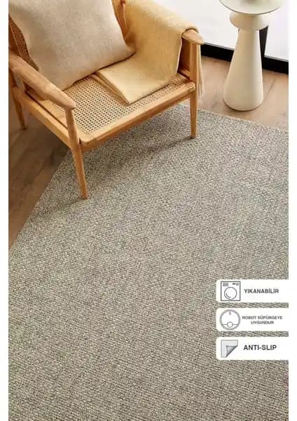 Yıkanabilir Jüt Görünümlü Halı Kilim 120x180 cm - Estetik ve Dayanıklı Tasarım