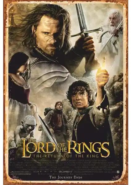 Yüzüklerin Efendisi Retro Vintage Poster Dekoratif Duvar Süsü 20x30 cm yüksek kaliteli tasarım