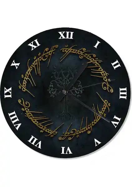 Yüzüklerin Efendisi Temalı Dekoratif Duvar Saati Estetik ve Fonksiyonel Tasarım