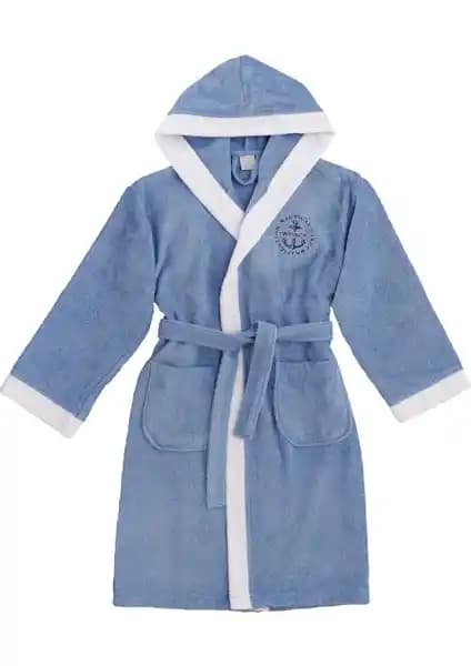 Z&R Home Bambu 13-14 Yaş Çocuk Bornoz Sailor Mavi Konfor ve Şıklık Sunar