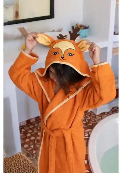 Zengin Home Kapüşonlu Çocuk Bornozu Renkli ve Sevimli Tasarımıyla Günlük Kullanım İçin Uygun