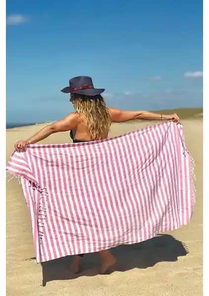 Zeynep Tekstil Stripe Ultra Soft Plaj Havlusu 75x150 cm yüksek emicilik ve şıklık