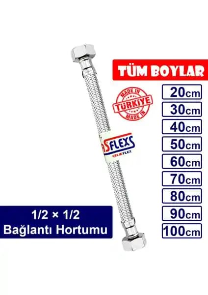 Asflexs Paslanmaz Çelik Flex Hortumlar Karşılaştırması 20 cm ve 40 cm Modelleri