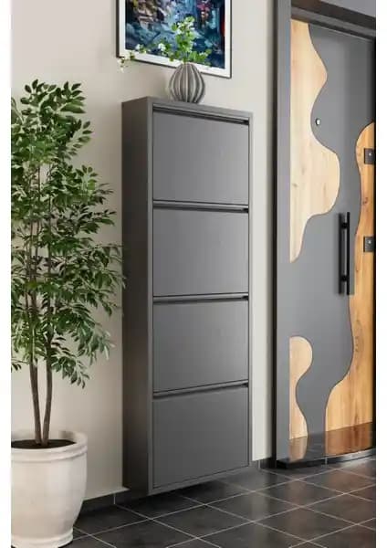 Evde Kullanım İçin Metal Ayakkabılık Karşılaştırması Antrasit ve Beyaz Modeller