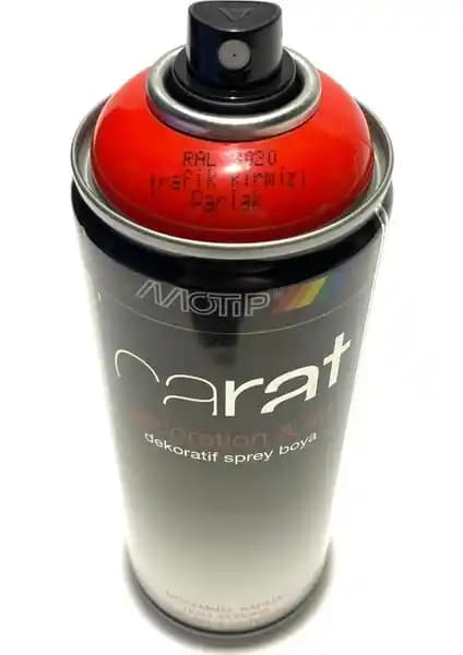 Motip Carat Sprey Boya Karşılaştırması RAL3020 Kırmızı ve RAL9005 Siyah Mat