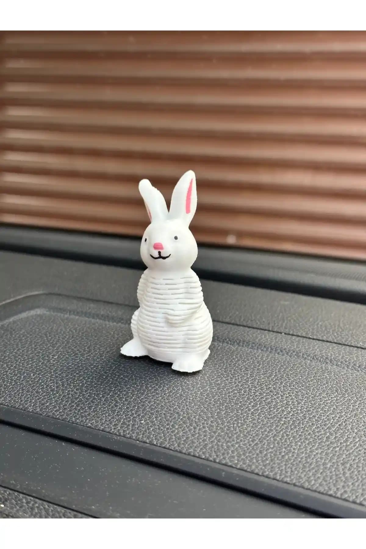 3DBAYDESIGN Yeni Trend Sallanan Tavşan Torpido Aksesuarı Beyaz Çocuk ve Gençler İçin