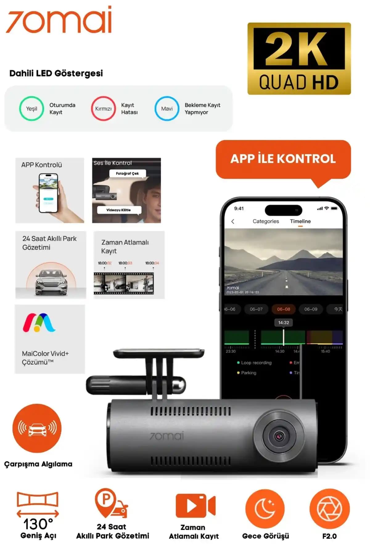 70mai Dash Cam M310: Mercedes X-Class İçin Yüksek Çözünürlüklü Güvenli Sürüş Kamerası