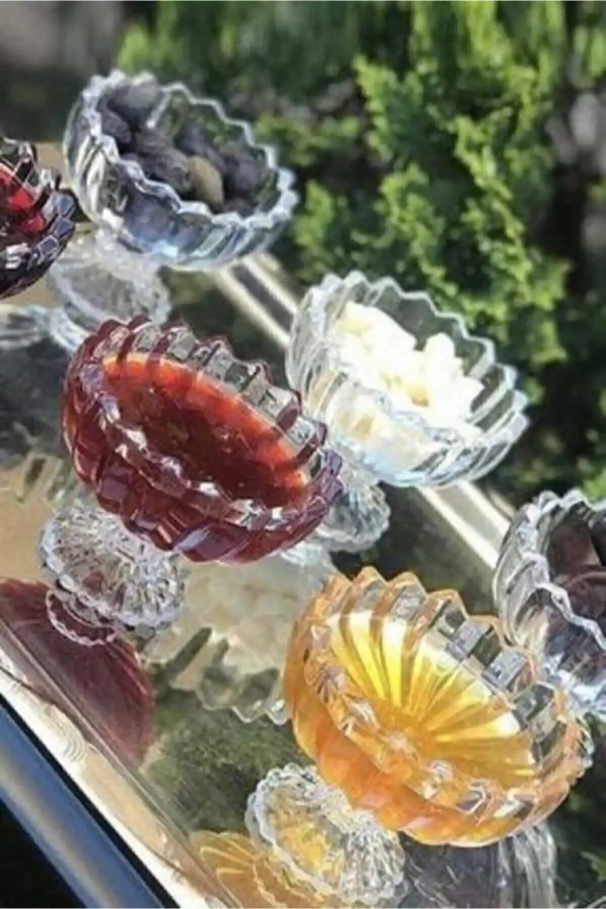 Alegre Glass Ayaklı Cam 6'lı Reçellik Şekerlik ve Dondurmalık Seti Modern ve Şık Tasarım