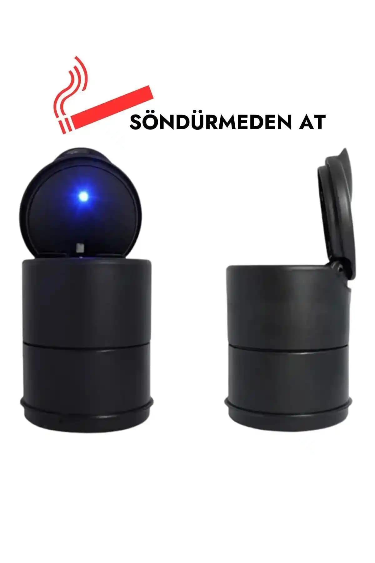 Araç İçin Led Işıklı Kapaklı Sök Tak Küllük Pratik ve Estetik Otomobil Aksesuarı