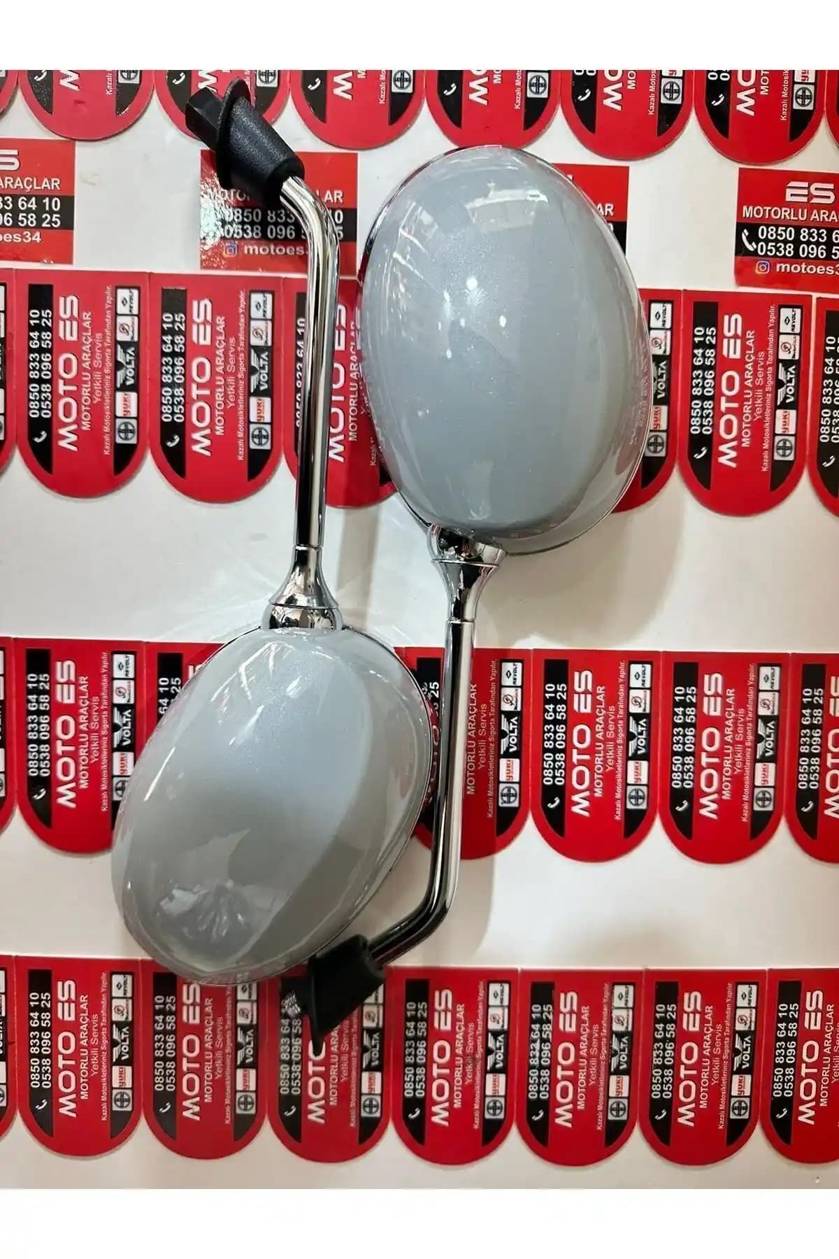 Arora Cappucino Gri Motosiklet Aynası Takımı Güvenli ve Şık Sürüş İçin Uygun