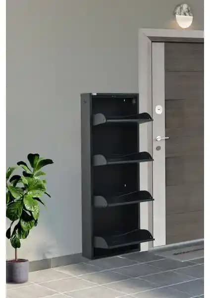 Arpelia 4'lü Metal Ayakkabılık Modern Tasarım ve Dayanıklı Depolama Çözümü