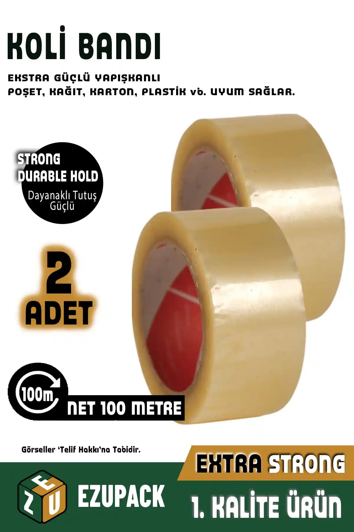 ASTOR Ambalaj 2 Adet 45x100mt Koli Bandı Güçlü ve Estetik Paketleme Çözümü