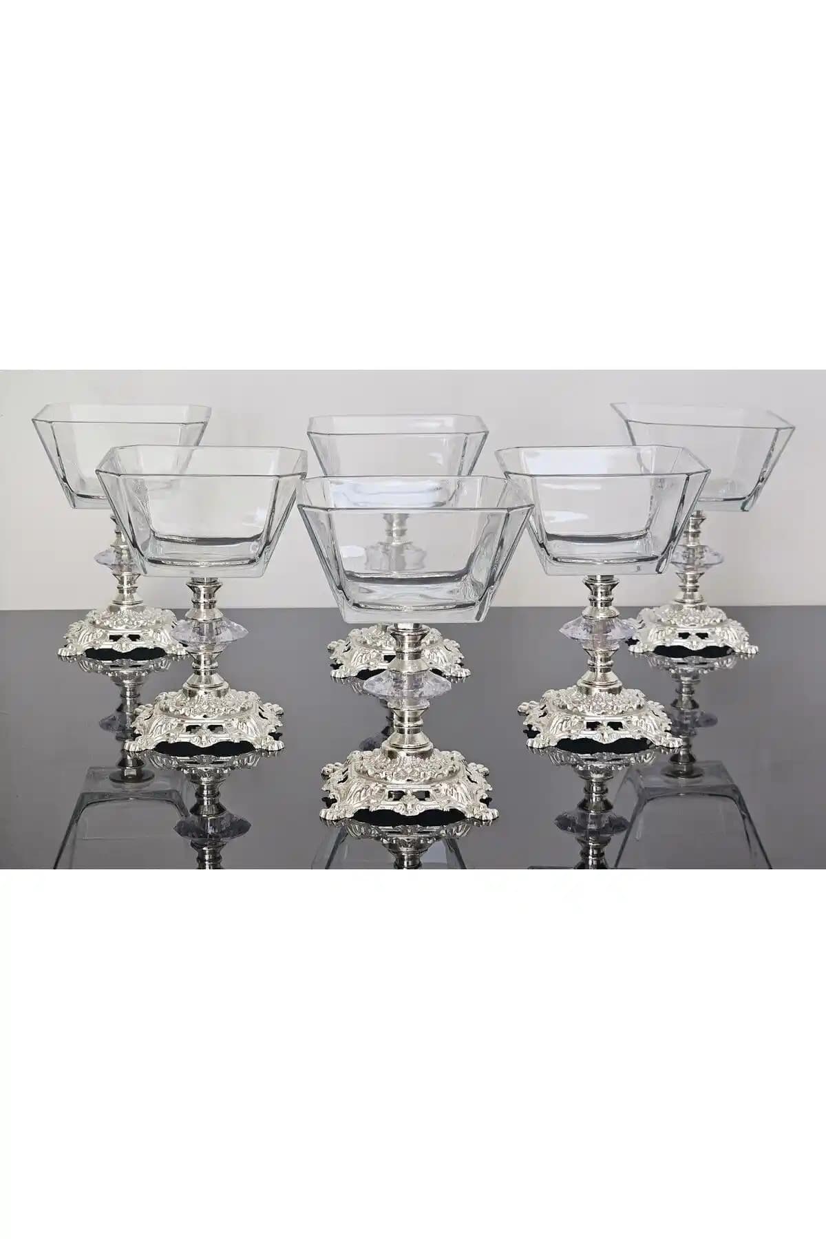 Atabey Home 6'lı Döküm Gümüş Ayaklı Magnolia Seti Şık ve Dayanıklı Mutfak Aksesuarları