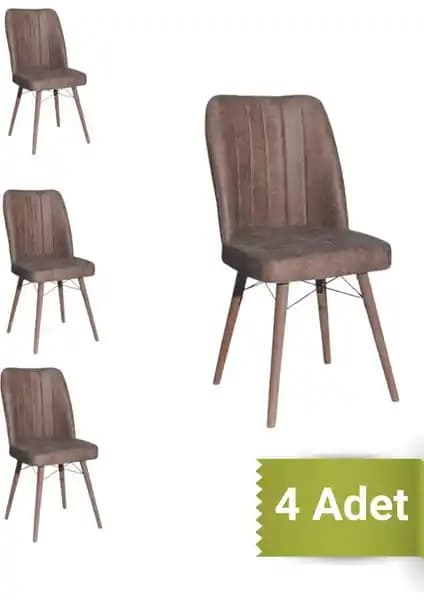 Avenza Living Kare Gold 4'lü Sandalye: Modern ve Dayanıklı Mutfak Oturma Çözümü