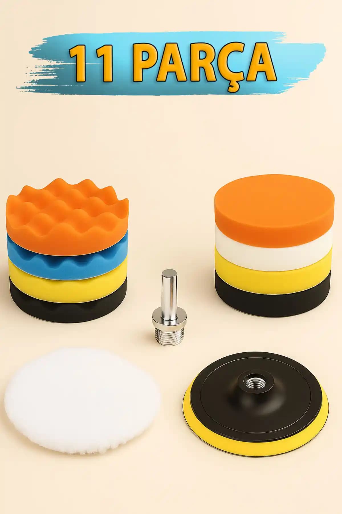 Badem10 11 Parçalık Otomobil Parlatma ve Cilalama Seti Profesyonel Sonuçlar İçin