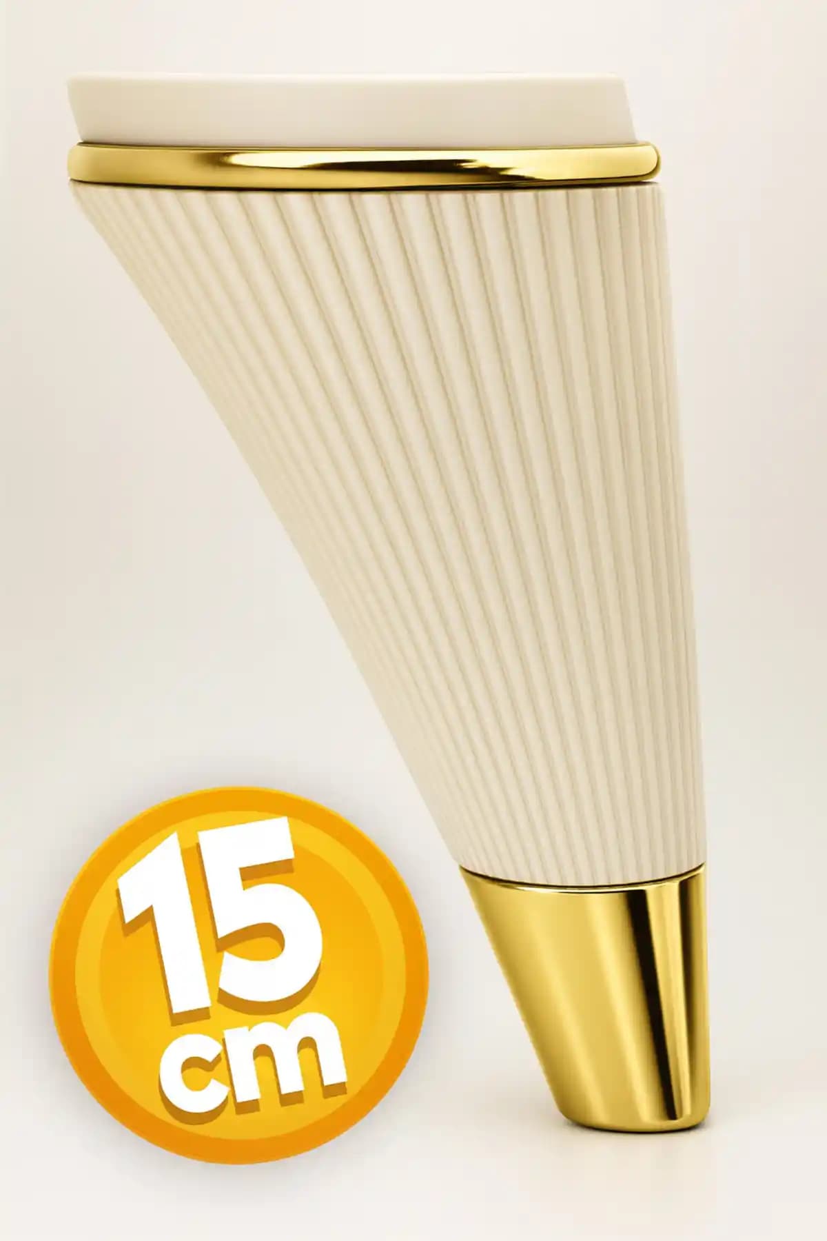 Badem10 Iron Lüks Mobilya Kanepe Sehpa TV Ünitesi ve Koltuk Ayakları 15 cm Krem Gold