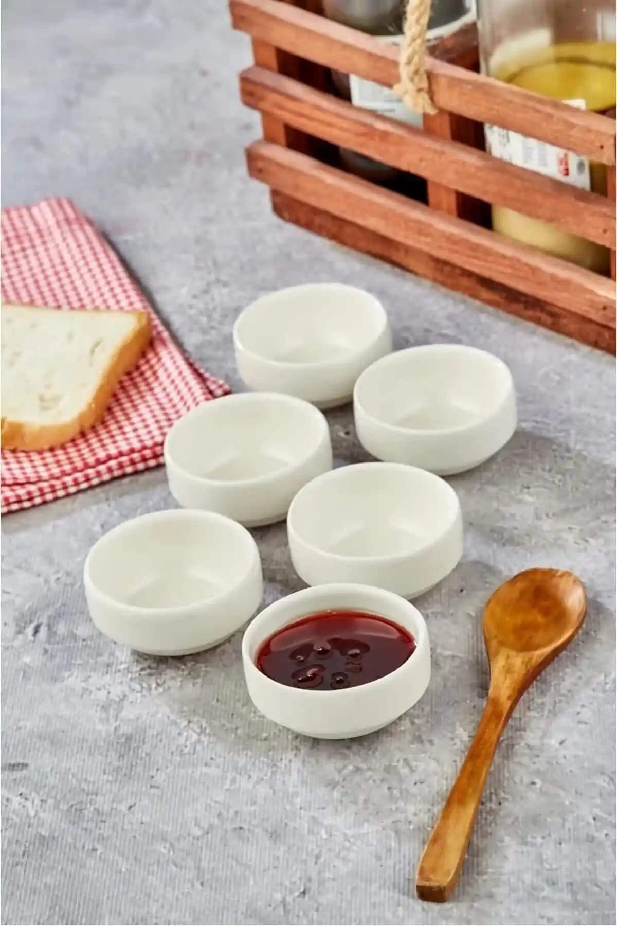 Baroness 6 Cm Porselen Mini Reçellik Sosluk Seti Şık ve Dayanıklı Tasarım