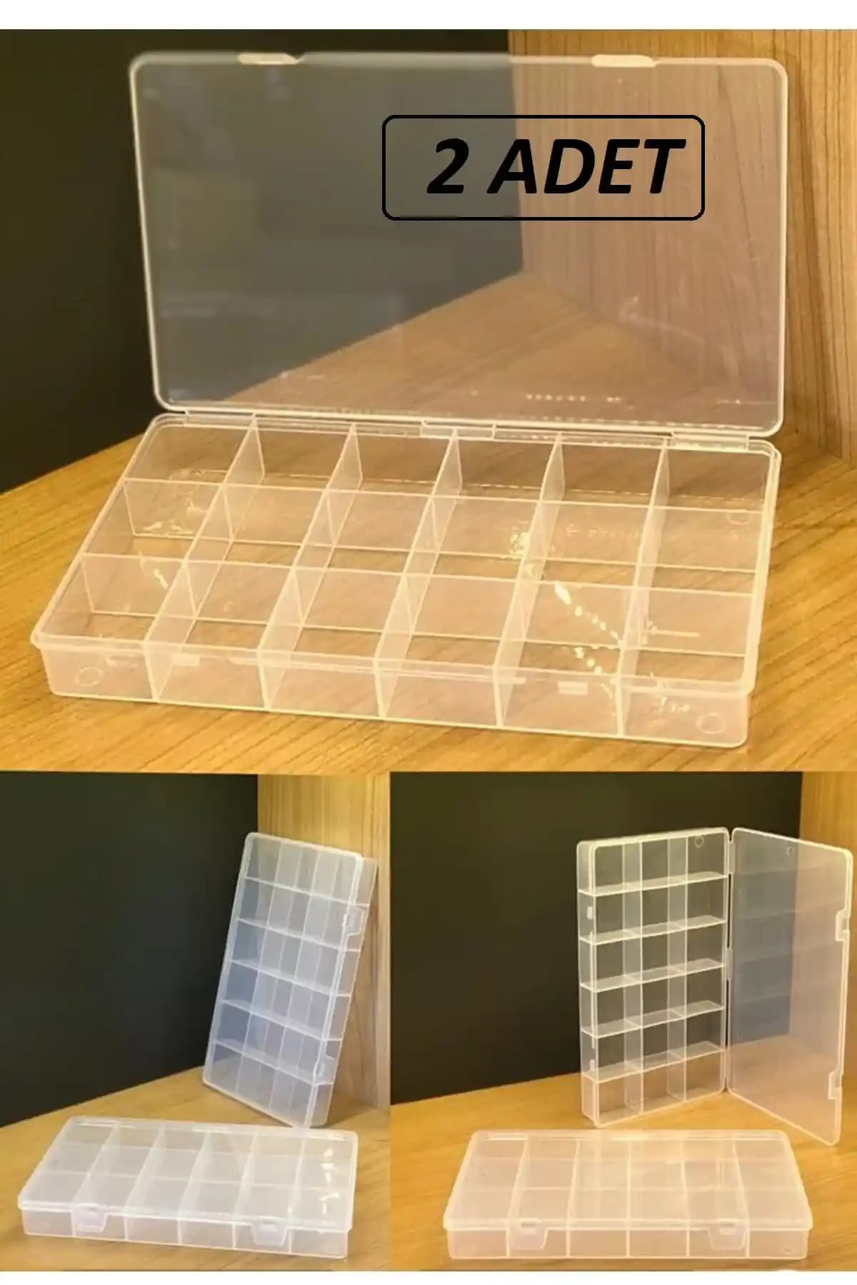 Bayev 2 Adet Şeffaf 18 Bölmeli Takı Kutusu ile Takılarınızı Düzenlemenin En Pratik Yolu