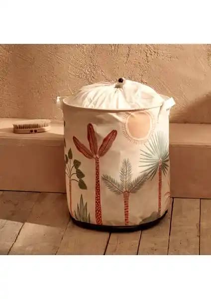 Bella Maison Abstract Safari Ağzı Büzgülü Çamaşır Sepeti Modern ve Şık Tasarım Özellikleri