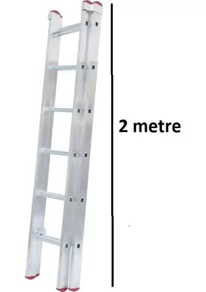 Beykon 2+2 Metre Alüminyum Sürgülü Merdiven Güvenli ve Hafif Kullanım İçin Uygun
