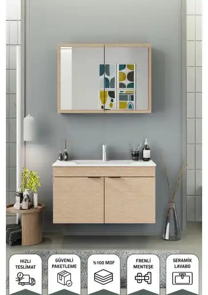 Biani Fix Loft 100 Cm Banyo Dolabı Modern Tasarım ve Dayanıklı Malzeme Özellikleriyle