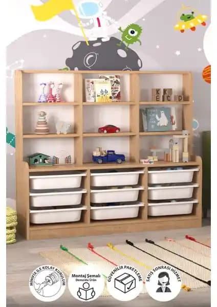 Bofigo 9 Sepetli 9 Raflı Çok Amaçlı Dolap Türkiye Menşei Modern Tasarım ve Dayanıklı Malzeme