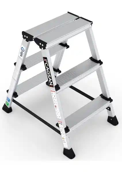 Çağsan Olimpos OL3 Alüminyum Çift Çıkışlı Güvenli ve Dayanıklı Merdiven