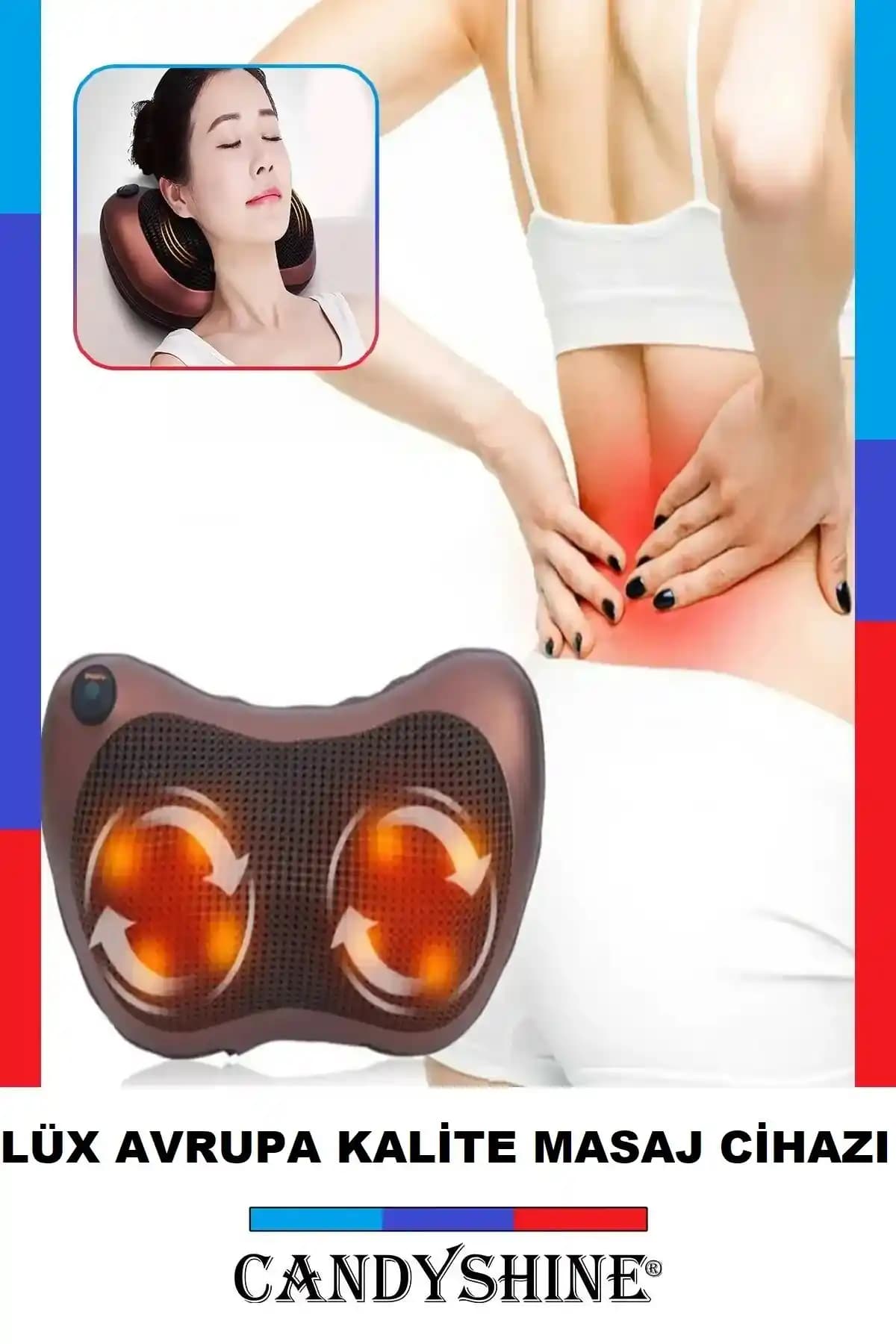 CandyShine Çift Motor 8 Toplu Premium Masaj Yastığı ile Rahatlamanın Yeni Yolu