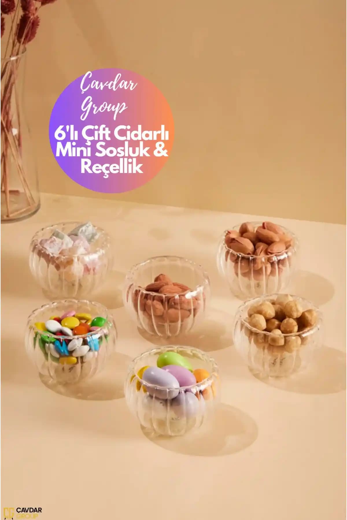 Çavdar Group 6'lı Çift Cidarlı Çizgili Mini Sosluk ve Reçellik Seti Detaylı İnceleme
