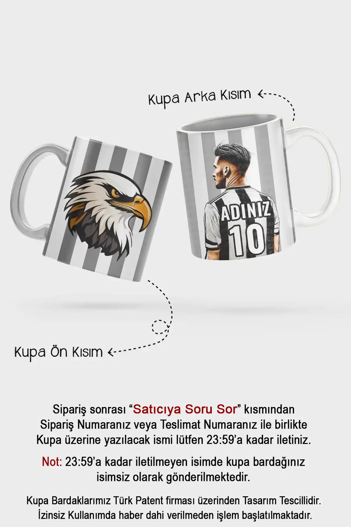 Erkekler İçin Kişiselleştirilebilir Numaralı Kupa Bardaklar Modern Tasarım