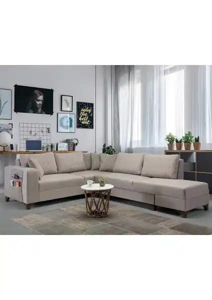 Eymense Loft Köşe Koltuk Takımı Açık Kahve ile Modern ve Şık Oturma Alanları Yaratın