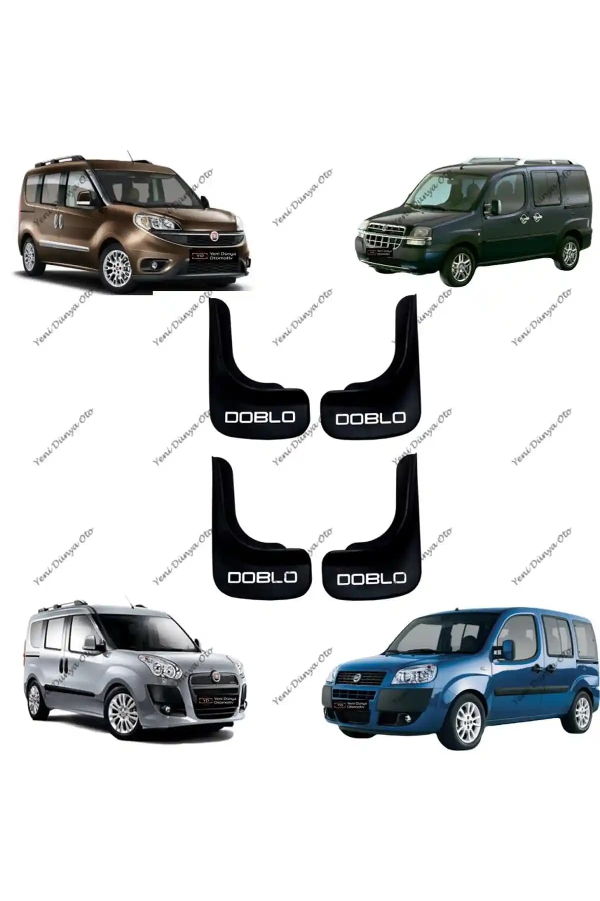 Fiat Doblo için Uyumlu 4'lü Paçalık Çamurluk Tozluk Seti Dayanıklı ve Estetik Koruma