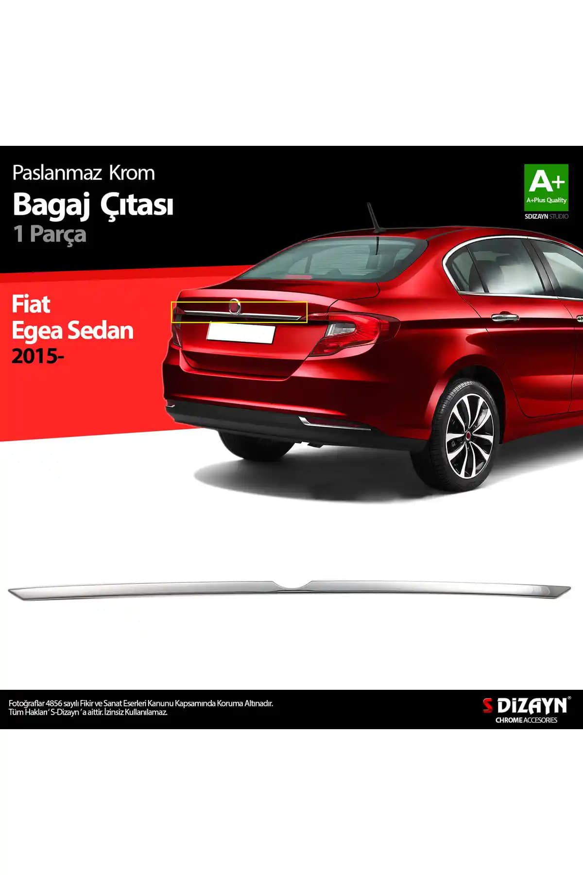 Fiat Egea 2015 ve Sonrası İçin Krom Bagaj Çıtası Estetik ve Dayanıklılık Sunar
