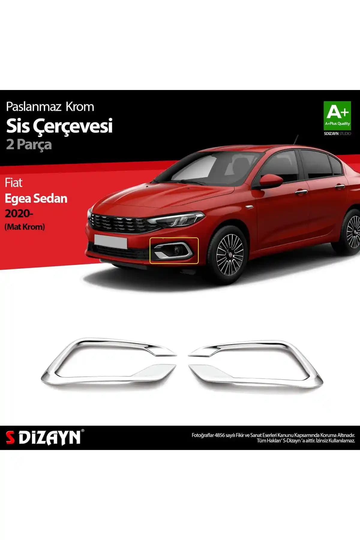 Fiat Egea Sedan için S Dizayn Krom Sis Çerçevesi Estetik ve Dayanıklılık Sunar