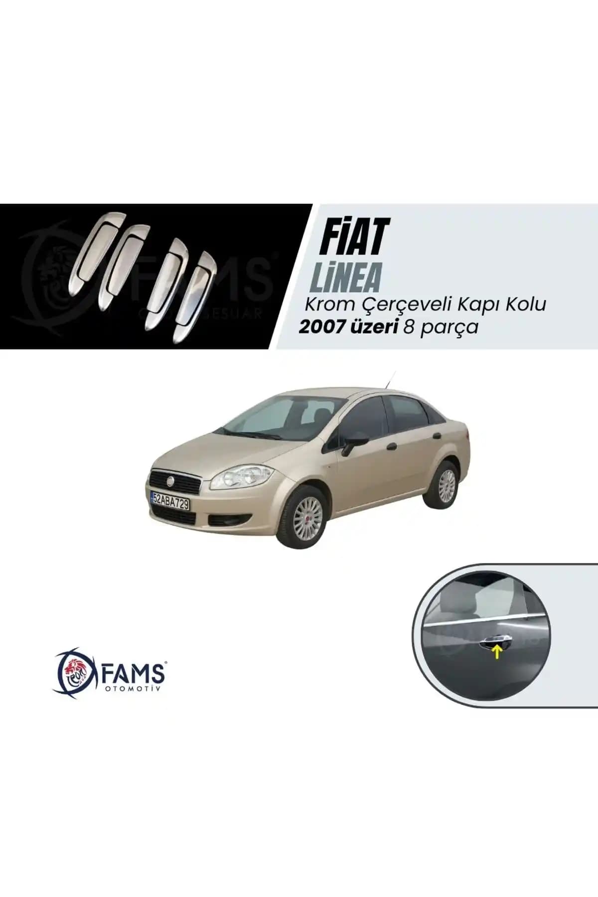 Fiat Linea İçin Uyumlu Krom Kapı Kolu Seti - Estetik ve Dayanıklı Otomotiv Aksesuarları