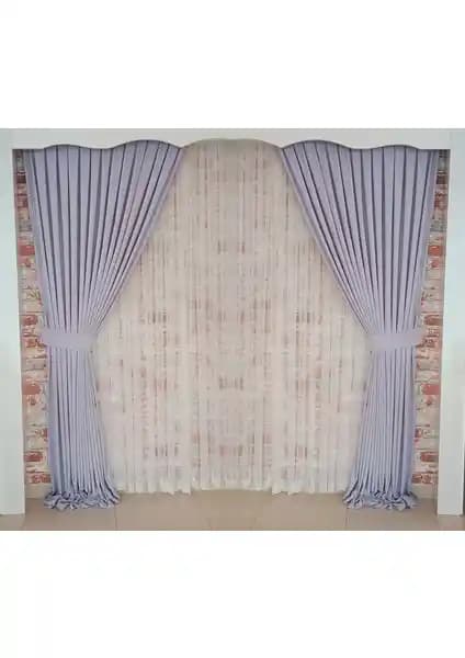 Figen Perde Açık Lila Renk Fon Perde Modern ve Dayanıklı Tasarımıyla Ev Dekorasyonunuza Şıklık Katar