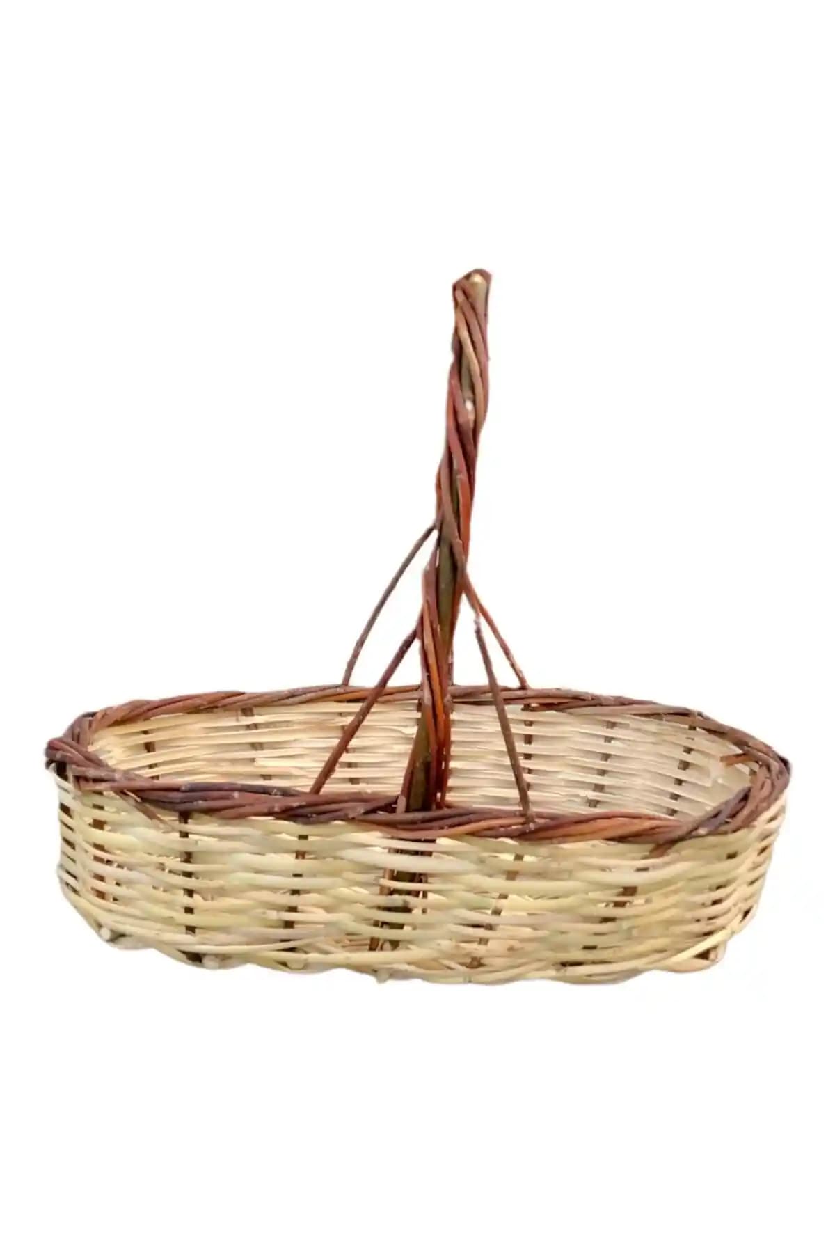 Greenosier Nişan Sepeti Doğal Hasır Malzemeden El Yapımı Dekoratif Sepet