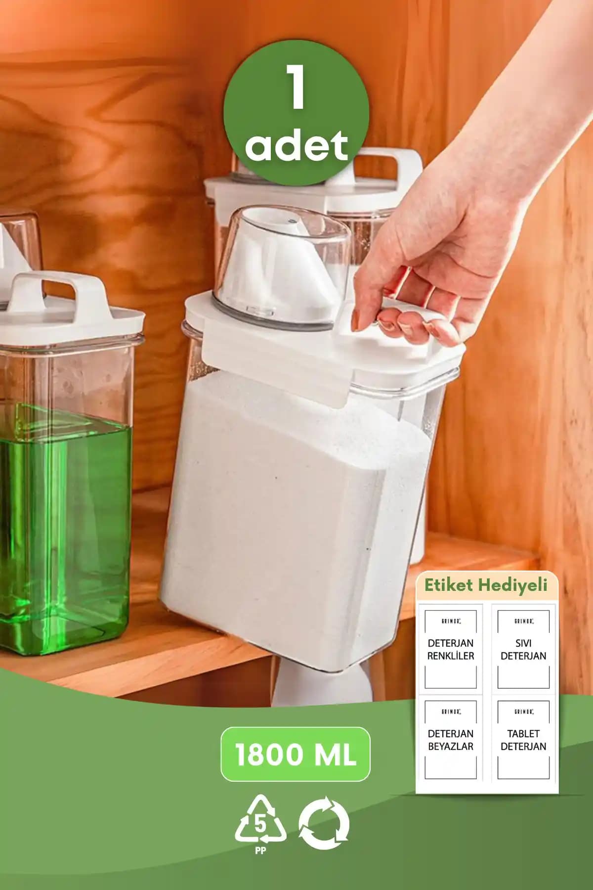 GRİMOR Life Sızdırmaz Depolama Kutusu 1800 ml, dayanıklı ve çok amaçlı kullanım