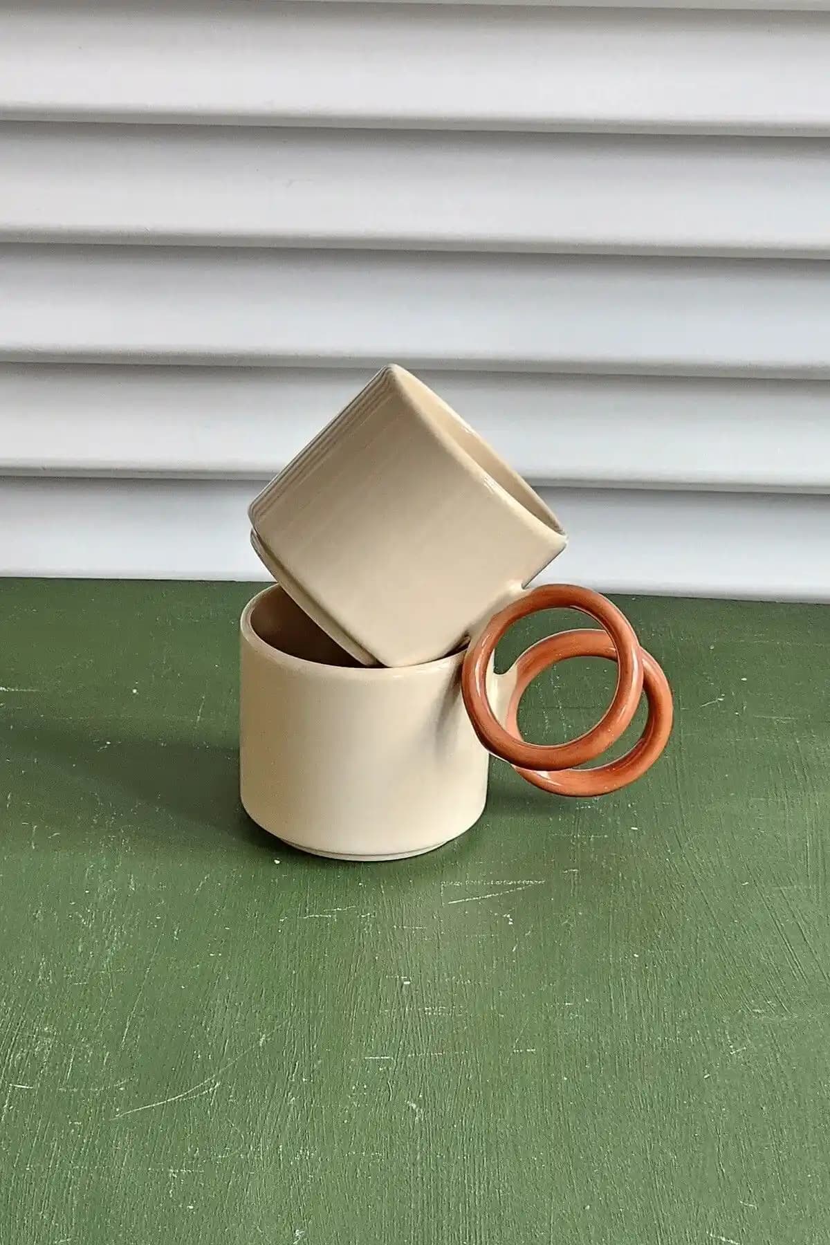 GULHANILE Renkli Seramik Kupa Seti: Şık ve Sağlıklı Tasarım, Dayanıklı ve Pratik Kullanım