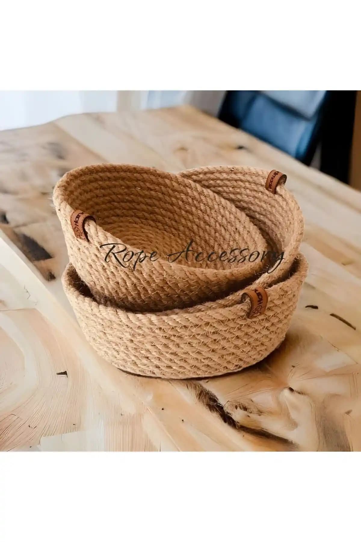 Hasır Sepet 3'lü Düzenleyici - Doğal ve Şık Depolama Çözümü